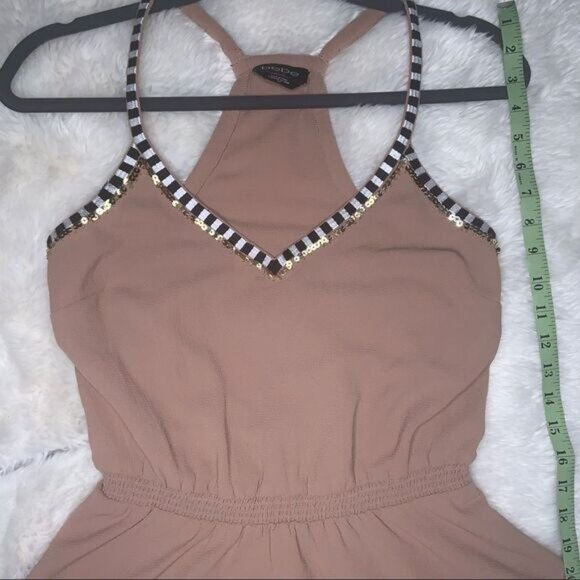 Sz Small Pink Nude Halter Top with Sequins/Stripes - Picture 15 of 15